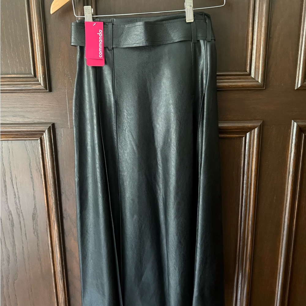 Commando Faux Leather Belted Midi Skirt - Picture 3 of 9
